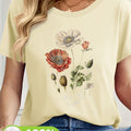T-shirt à manches courtes et imprimé floral pour femme