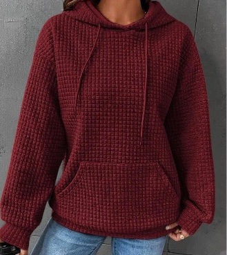 Pull ample et décontracté à manches longues de couleur unie pour femme
