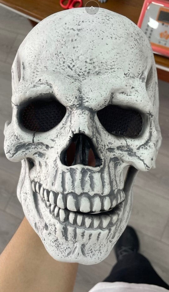 Máscara de calavera completa con mandíbula móvil, máscara de calavera de esqueleto 3D, máscara de horror para adultos, disfraz de cosplay