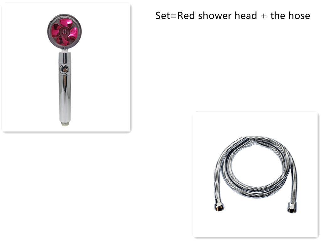 Cabezal de Ducha con Ahorro de Agua, Flujo Giratorio 360 Grados con Pequeño Ventilador, Boquilla Rociadora de Alta Presión de Lluvia de ABS, Accesorios de Baño