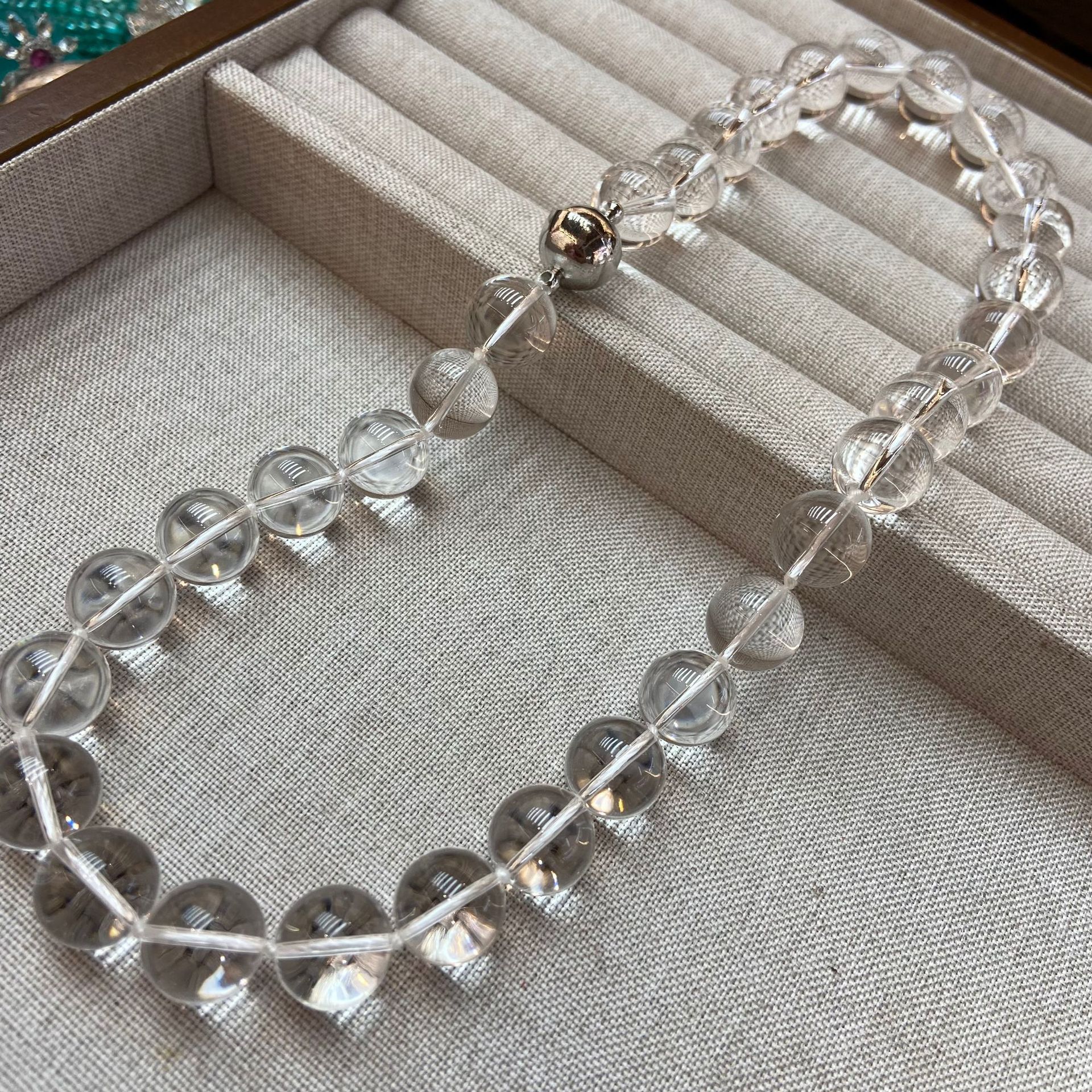 Perles transparentes cristal blanc 12 MM collier bracelet