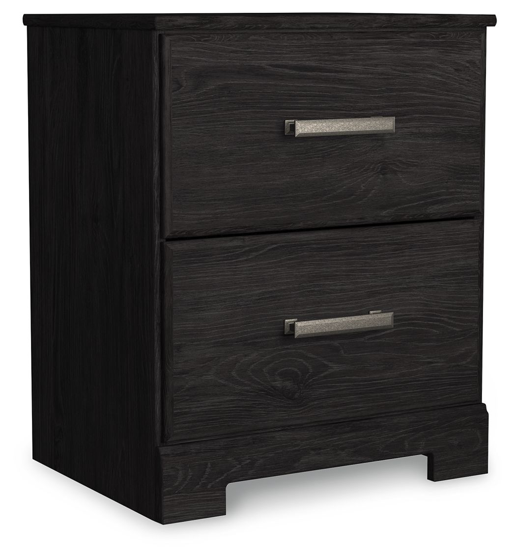 Belachime - Two Drawer Night Stand - Charcoal-2