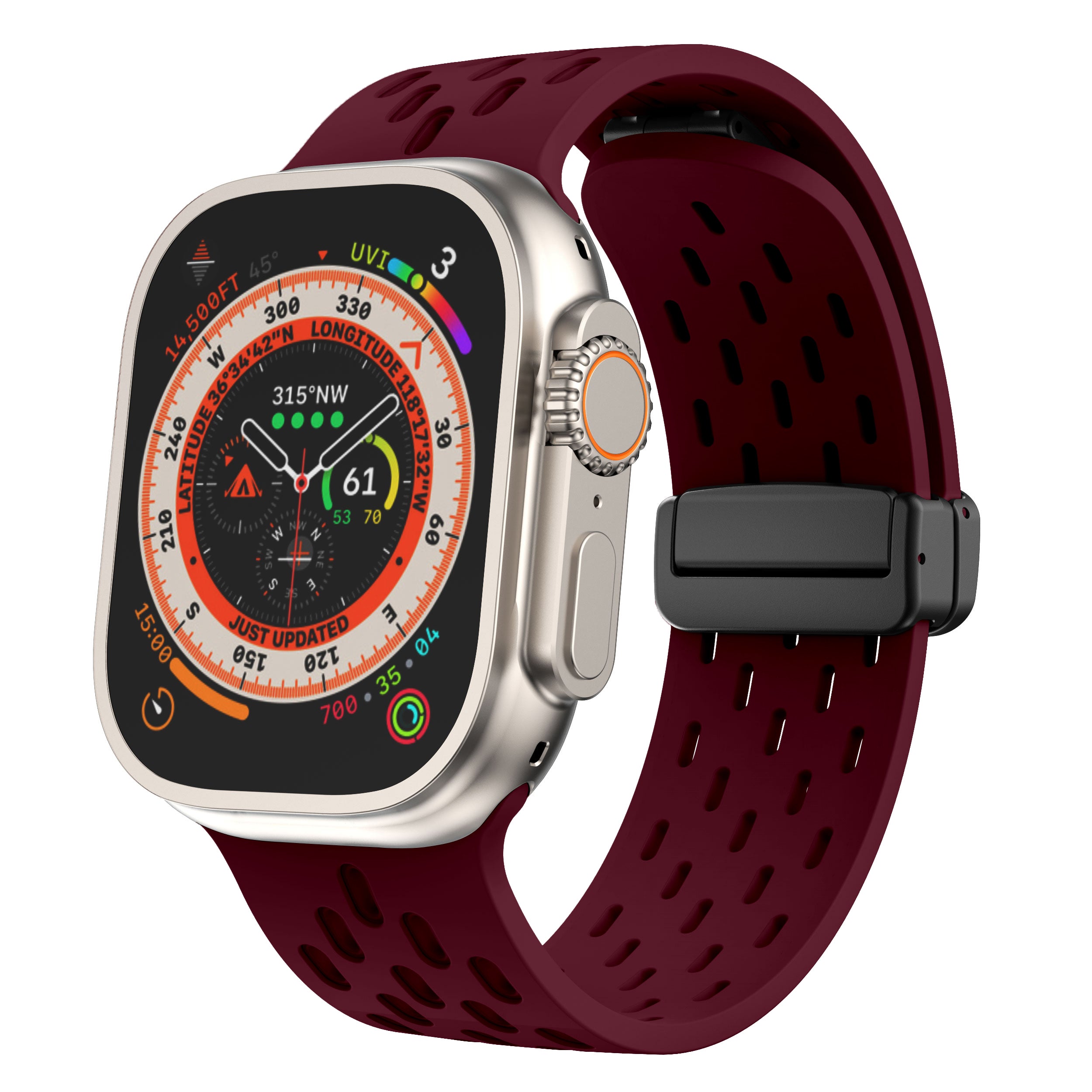 Bracelet de montre Iwatch en silicone avec boucle magnétique en maille