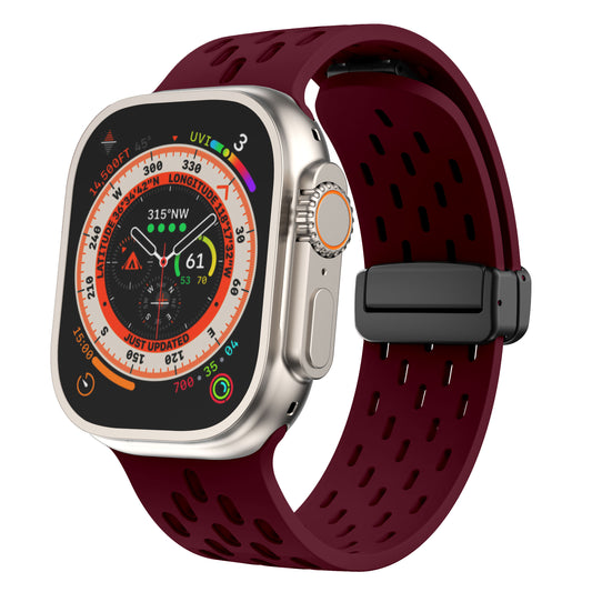 Correa iWatch de silicona con hebilla magnética de malla