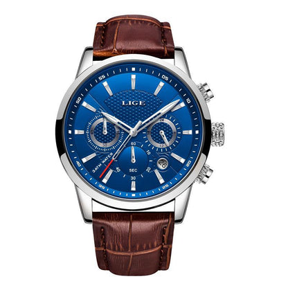 Reloj de cuarzo deportivo para hombre con correa de acero impermeable