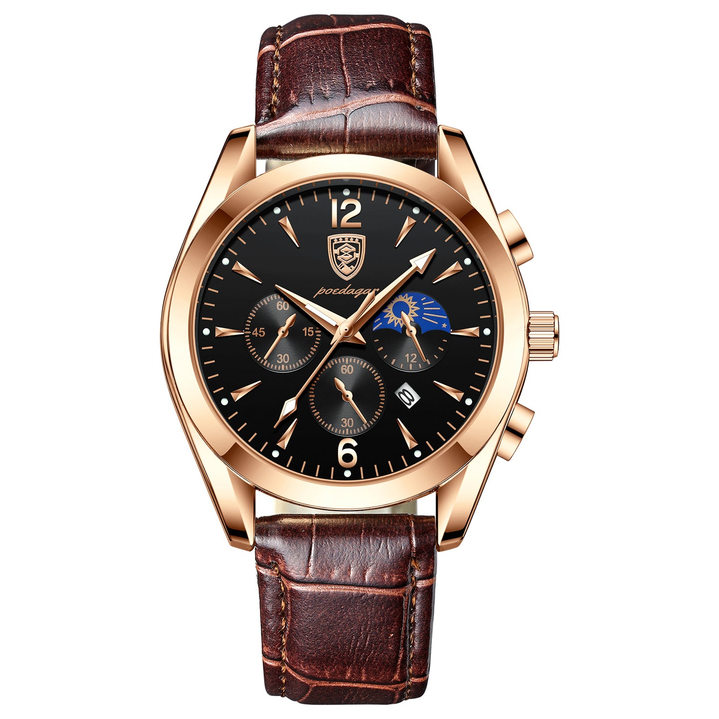 Montre à quartz étanche lumineuse pour homme avec bracelet