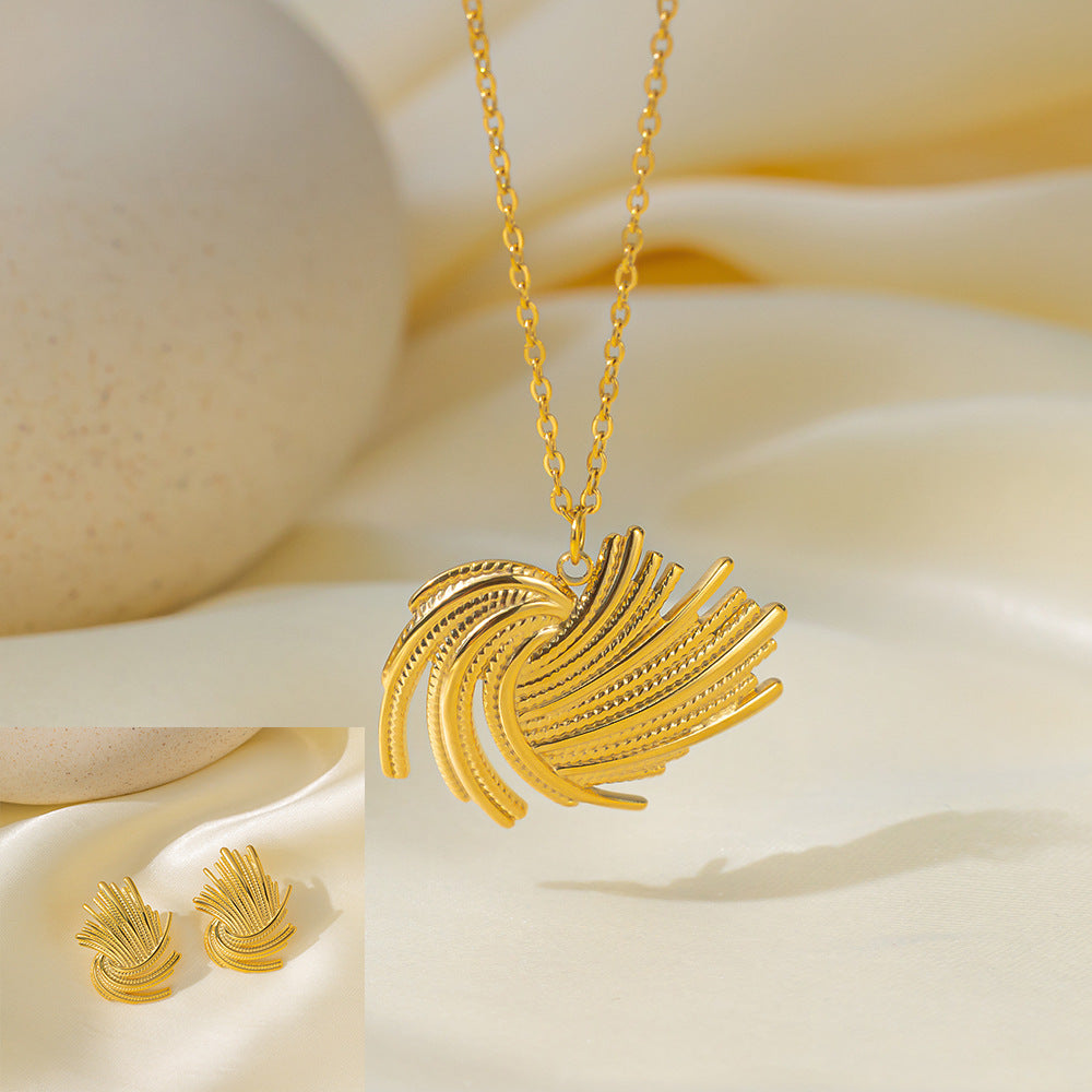Juego de joyas de acero inoxidable para mujer: collar y pendientes