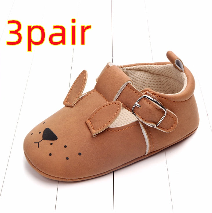 Chaussures bébé printemps automne dessin animé animal cuir mat antidérapant semelle souple chaussures bébé vente en gros 0884