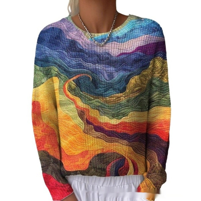 Pull décontracté femme à col rond
