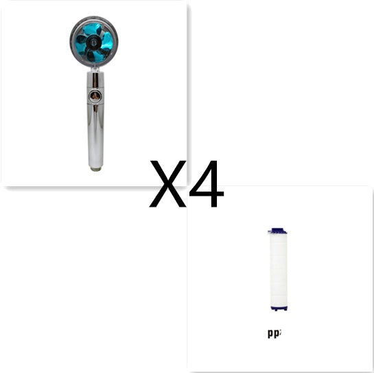Cabezal de Ducha con Ahorro de Agua, Flujo Giratorio 360 Grados con Pequeño Ventilador, Boquilla Rociadora de Alta Presión de Lluvia de ABS, Accesorios de Baño