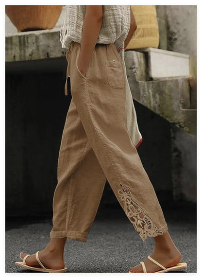 Pantalon décontracté ample et droit pour femme