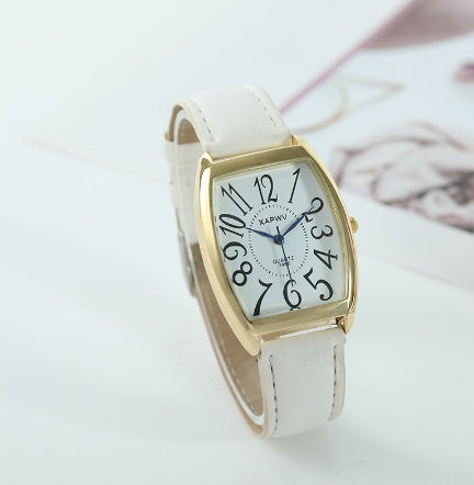 Reloj de pareja estilo ejecutivo con correa cuadrada