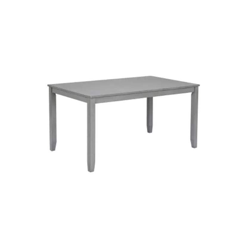 6 Piece Kitchen Dining Set gray wood-finish rectangular table