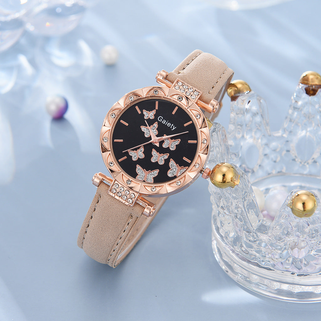 Montre à bracelet numérique simple papillon pour femmes