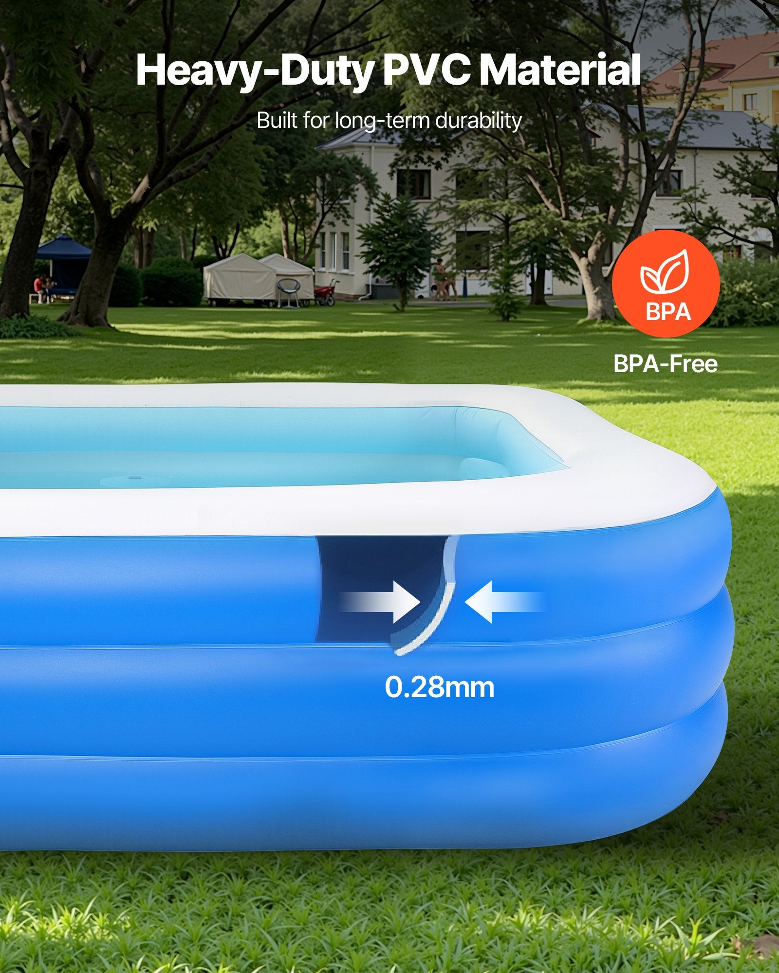 Piscina Hinchable, Piscina Hinchable Grande de 118 X 67 X 20 Pulgadas
