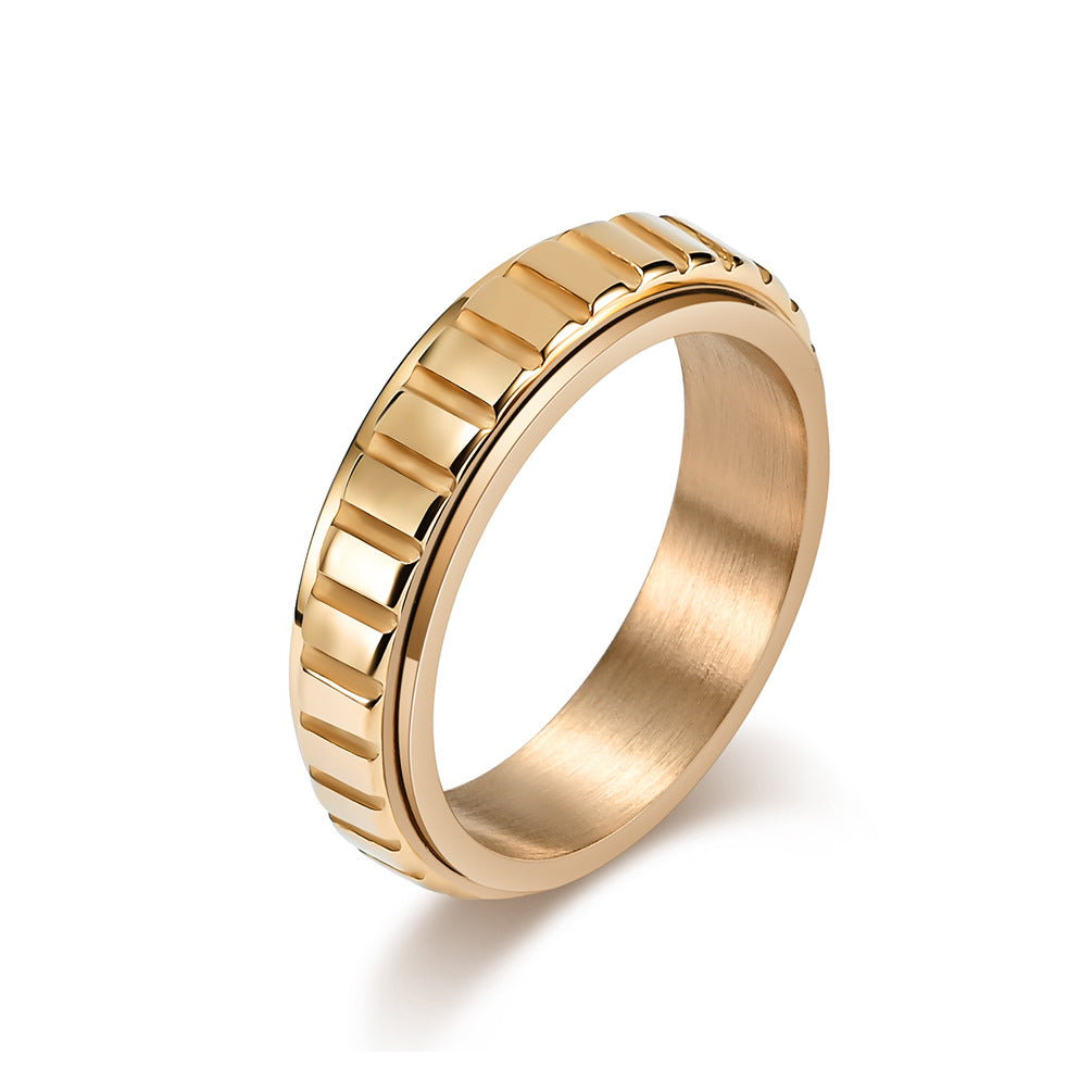 Bague en Acier Titane Rotative de Style Neutre