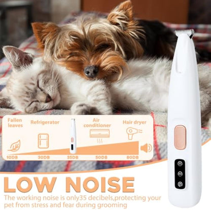 Recortador de patas eléctrico para perros, recortador de patas para mascotas con luz LED, recargable, de bajo ruido.