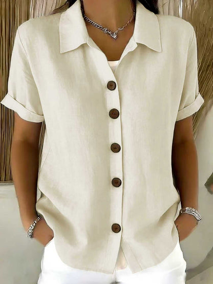 Chemise à manches longues et col à revers pour femme
