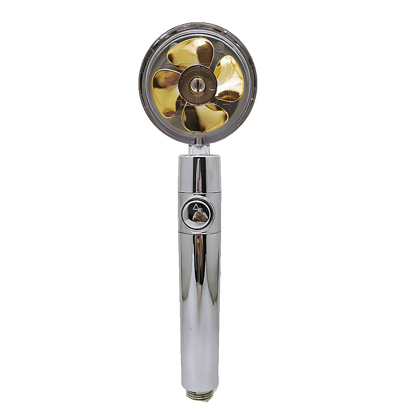 Cabezal de Ducha con Ahorro de Agua, Flujo Giratorio 360 Grados con Pequeño Ventilador, Boquilla Rociadora de Alta Presión de Lluvia de ABS, Accesorios de Baño