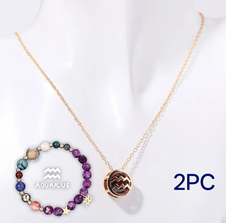 Parure de collier en perles de pierre naturelle