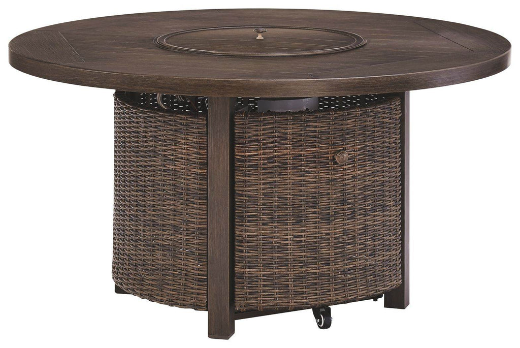 Paradise Trail - Round Fire Pit Table - Medium Brown-1