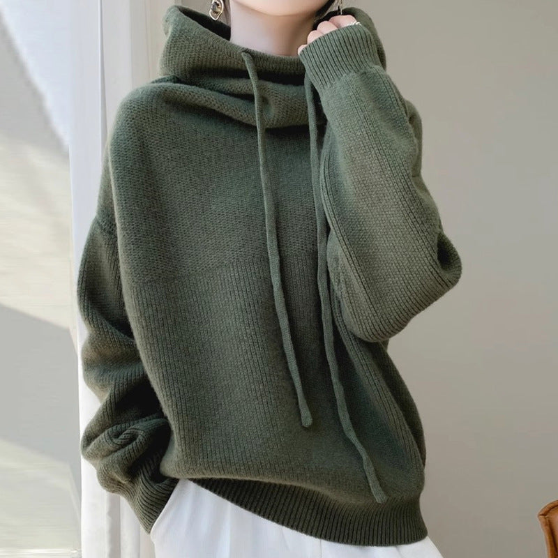 Pull épais décontracté pour femme, modèle polyvalent à manches longues, chaud pour l'automne et l'hiver