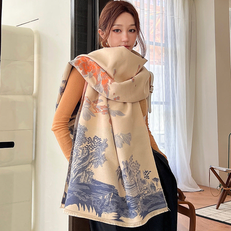 Vintage Plum Scarf Women's Artificial Cashmere