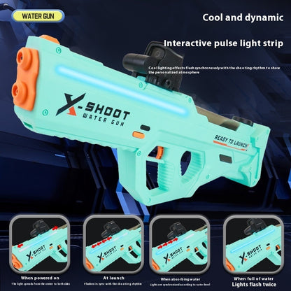 Grand pistolet à eau électrique à impulsion avec lumière