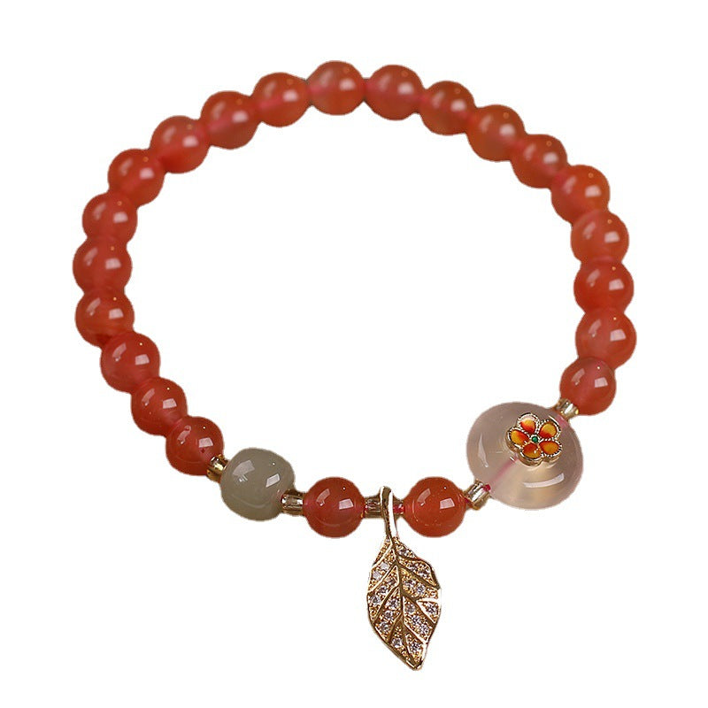 Bracelet en agate Yanyuan au design original, style ethnique pour femme