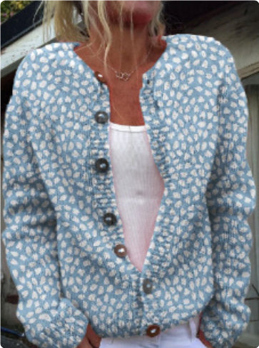 3D Digital Printing Cardigan Knitted Coat Imitation Sweaters Women's Clothing