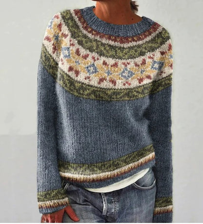 Pull Col Rond Ample et Élégant à Manches Longues – Vente Flash