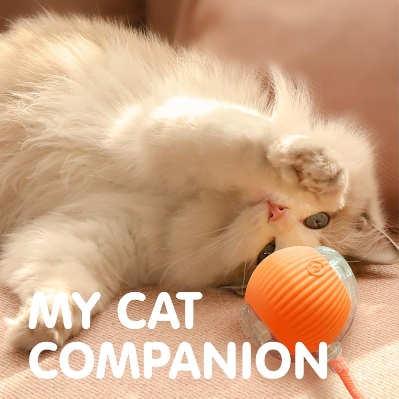 Juguetes interactivos con forma de bola para gatos, bola giratoria automática para gatitos, juguetes eléctricos inteligentes recargables para mascotas con sensor de puntero, juguete de bola para gatos