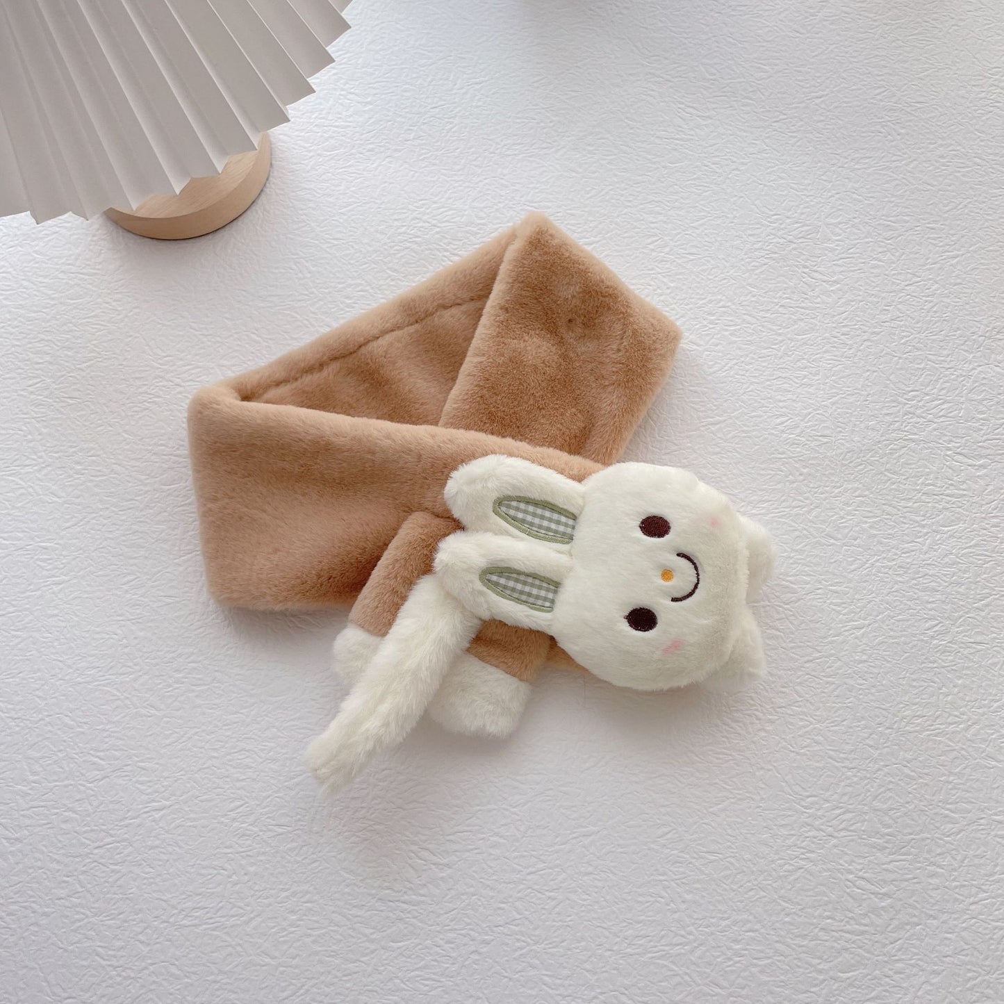 Écharpe croisée lapin en peluche chaude pour enfants
