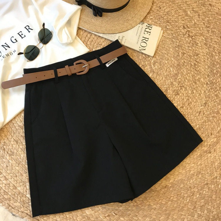 Pantalones de pernera ancha, talle alto, estilo informal y versátil, para mujer