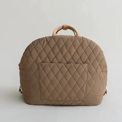 Pet handbag by AdTec in quilted beige with top handle