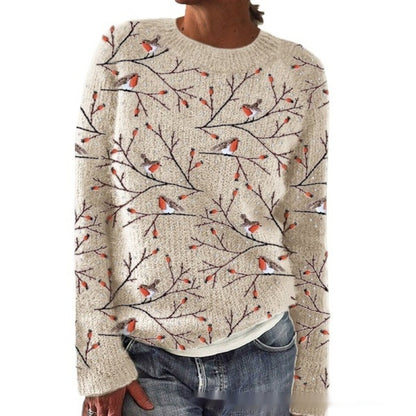 Pull décontracté femme à col rond