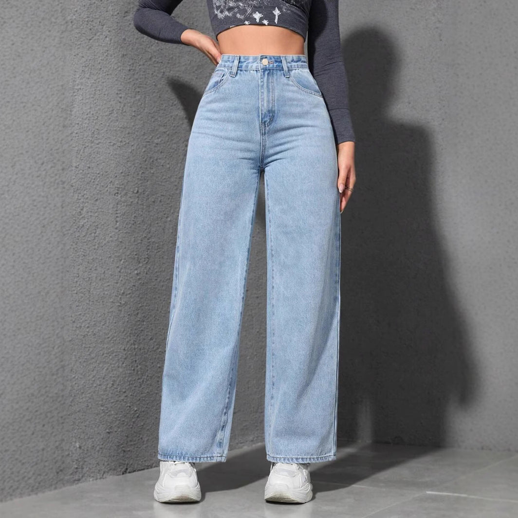 Jean Large Droit Décontracté Femme