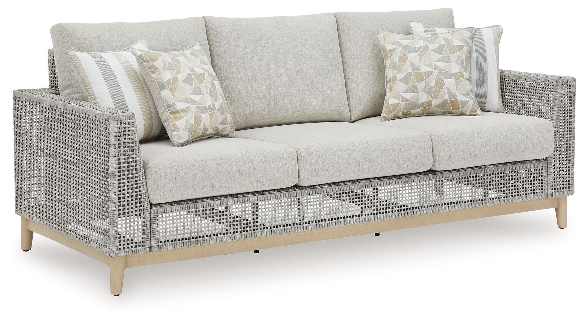 Seton Creek 4 Pc. Lounge Set Gray Wicker Patio Furniture-2