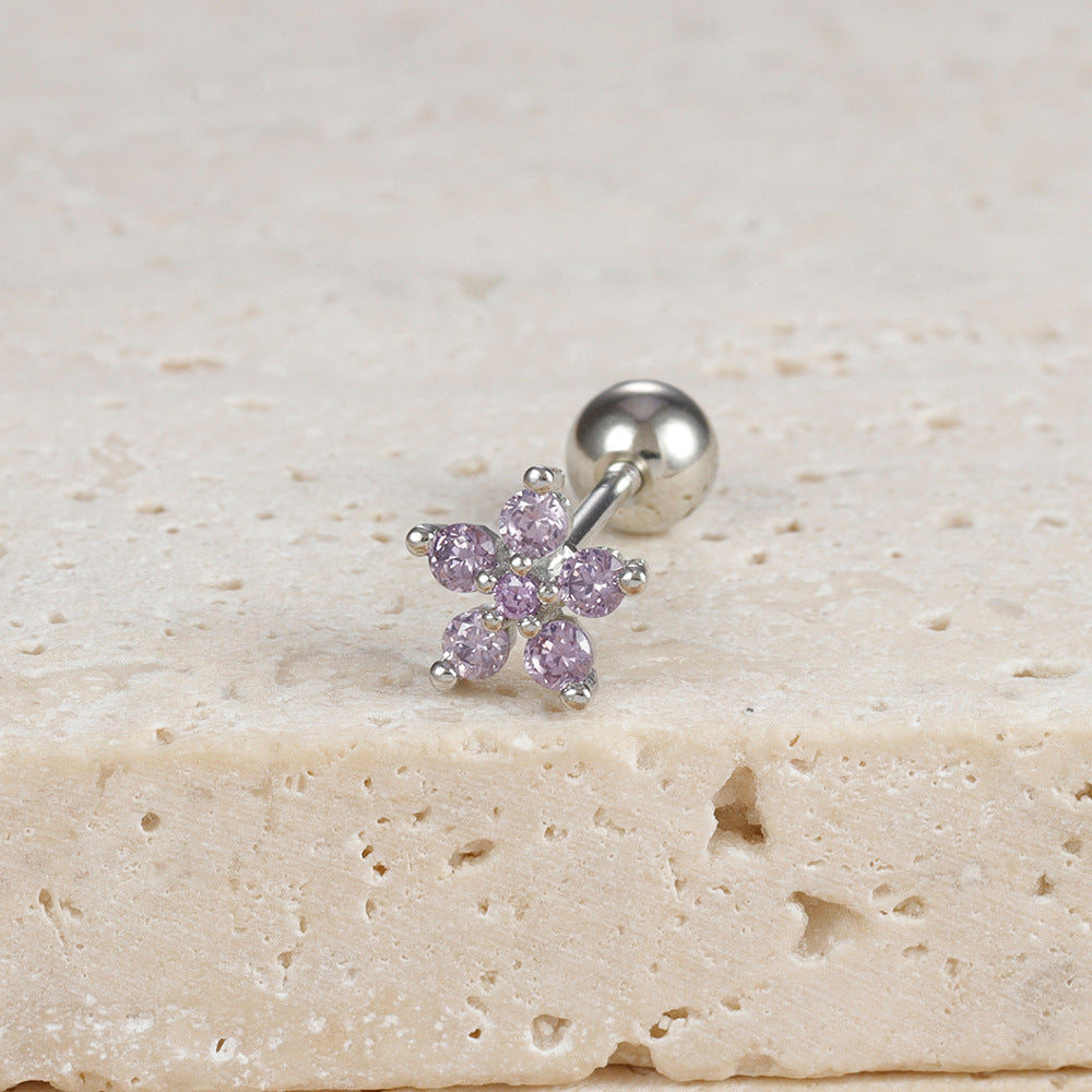 Boucles d'oreilles Micro-incrustées de zircons, cristaux colorés en forme de goutte