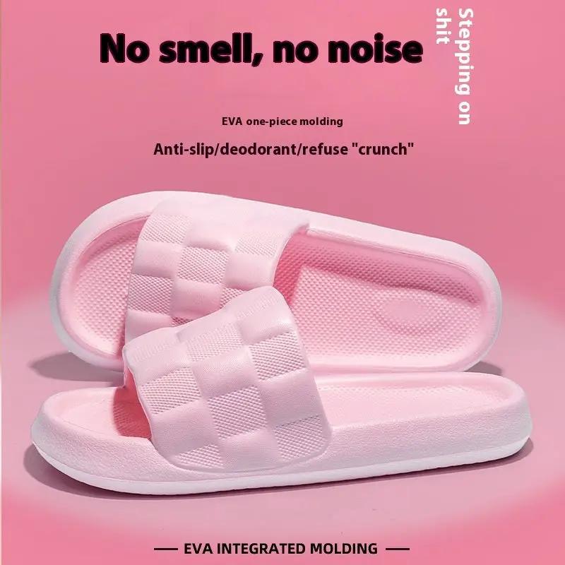 AdTec Summer Women's Pink EVA slides with soft bottom and quilted checker strap