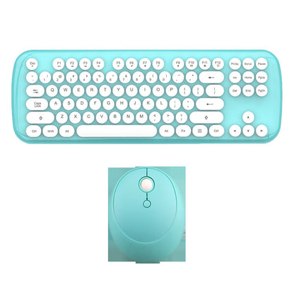 Ensemble Clavier et Souris sans Fil Filles Couleur Rétro