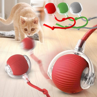 Juguetes interactivos con forma de bola para gatos, bola giratoria automática para gatitos, juguetes eléctricos inteligentes recargables para mascotas con sensor de puntero, juguete de bola para gatos