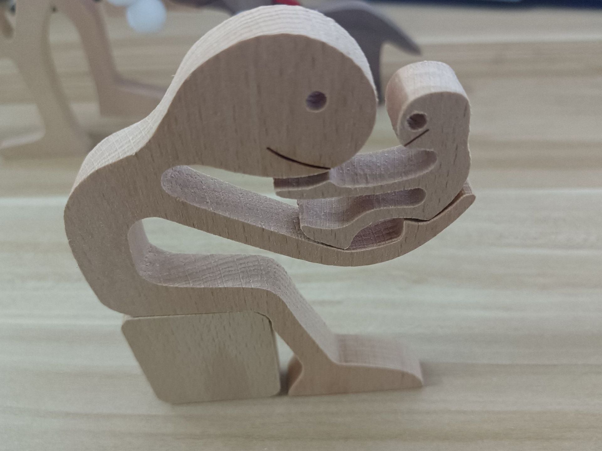 Adorno de Perro en Madera DIY Figura Escultura Decoración del Hogar Un Hombre Un Perro Escultura de Madera Regalos de Navidad Modelo Decorativo