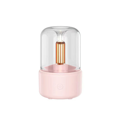 Humidificateur d'Ambiance Lumière Bougie Diffuseur d'Arômes Portable
