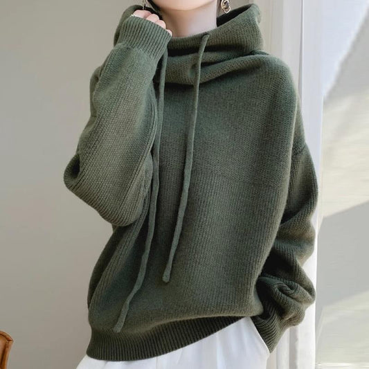 Suéter de mujer estilo perezoso grueso, versátil, de manga larga, para otoño invierno, cálido y casual.