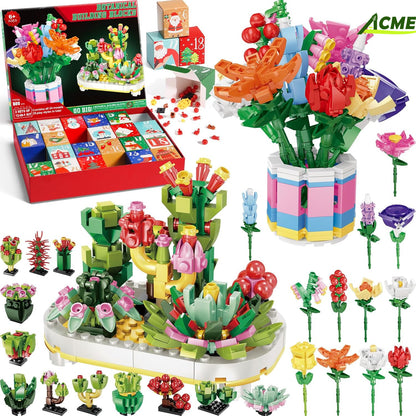 Petits blocs de construction en forme de bouquet pour Noël - Boîte mystère