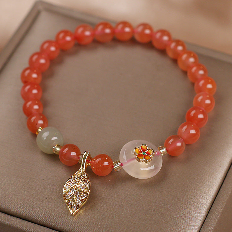 Bracelet en agate Yanyuan au design original, style ethnique pour femme