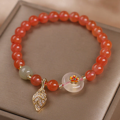 Bracelet en agate Yanyuan au design original, style ethnique pour femme