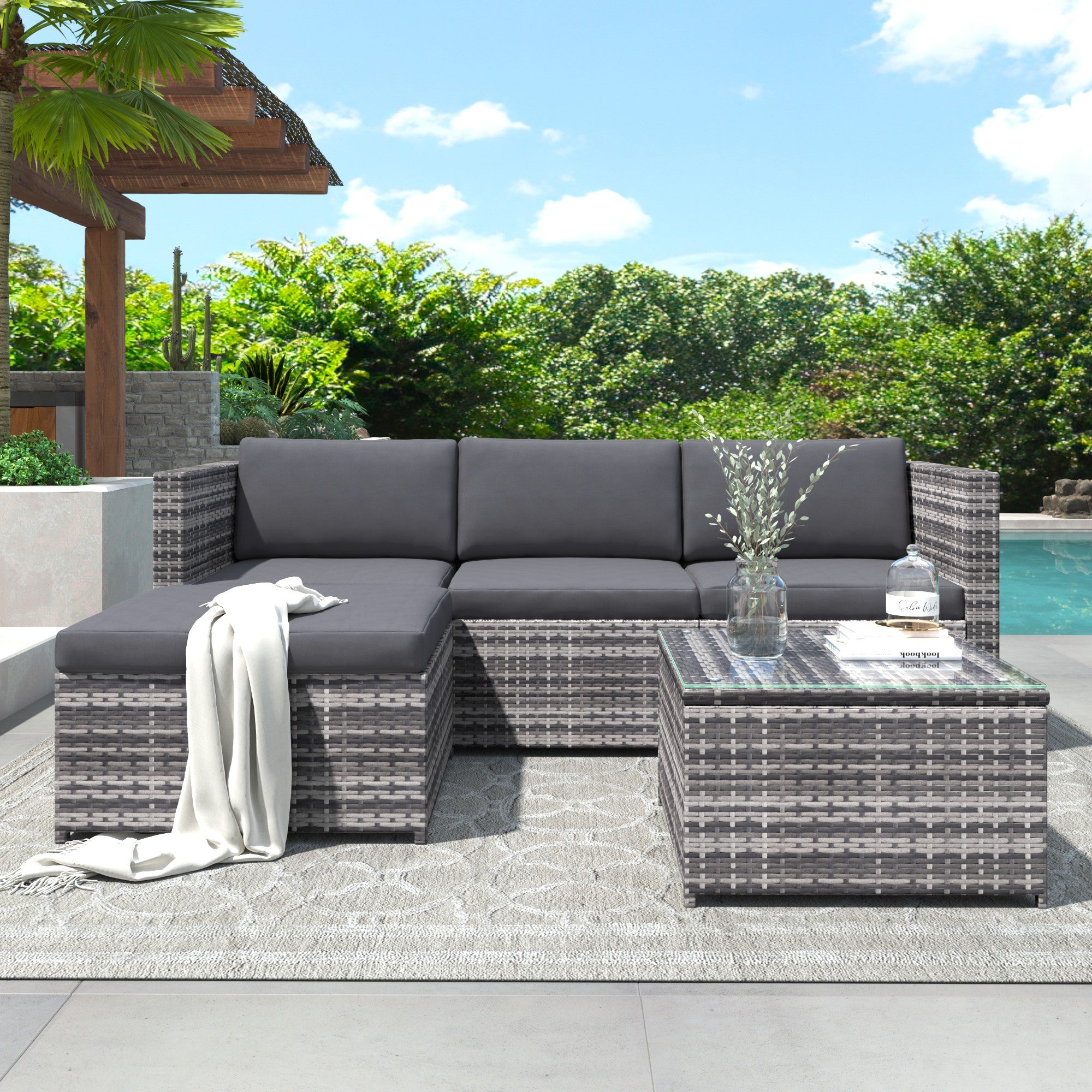 Garden Corner Sofa Rattan Garden Furniture Patio Set