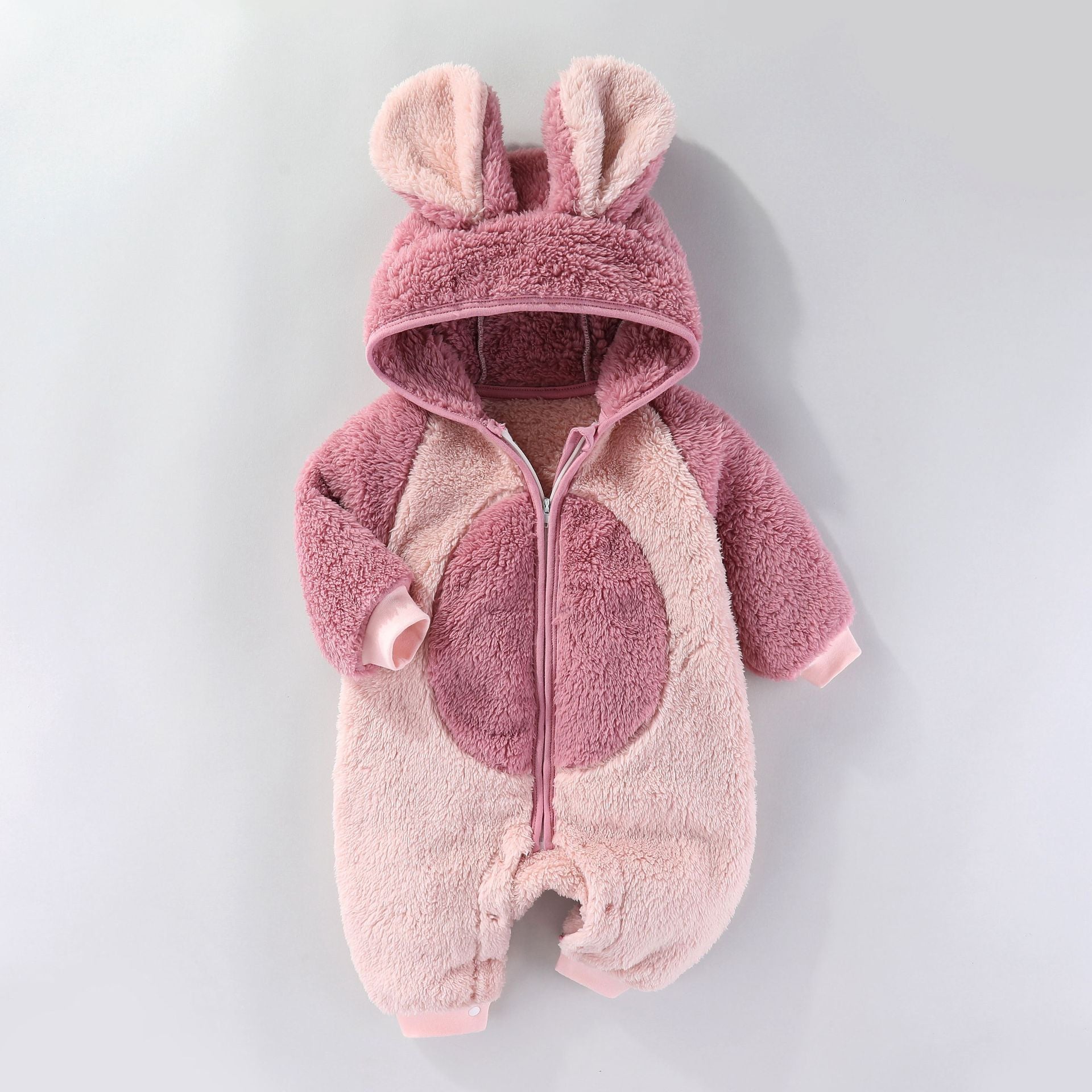Vêtements d'automne et d'hiver pour bébés Combinaison épaisse et chaude à manches longues doublée polaire
